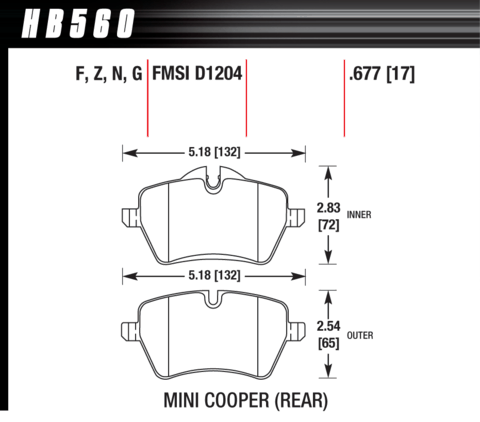 Hawk Brake Pad - HPS - HB560F.677