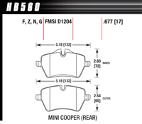 Hawk Brake Pad - DTC-60 (17 mm) - HB560G.677