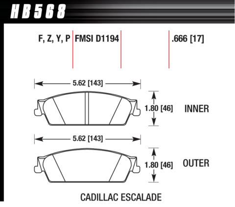 Hawk Brake Pad - Performance Ceramic - HB568Z.666