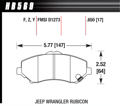 Hawk Brake Pad - HPS 5.0 - HB569B.650