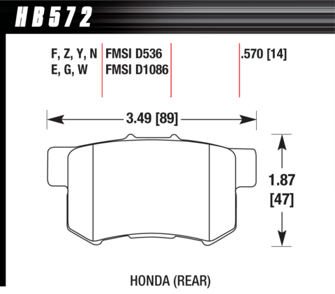 Hawk Brake Pad - HPS 5.0 - HB572B.570