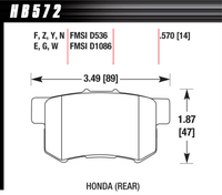 Hawk Brake Pad - DTC-60 (14 mm) - HB572G.570