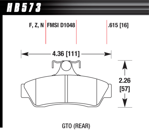 Hawk Brake Pad - Performance Ceramic - HB573Z.615