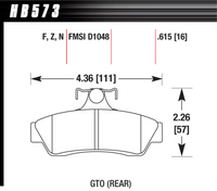 Hawk Brake Pad - Performance Ceramic - HB573Z.615