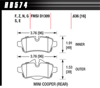 Hawk Brake Pad - HP Plus - HB574N.636