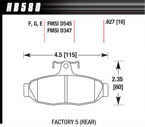 Hawk Brake Pad - HPS - HB580F.627