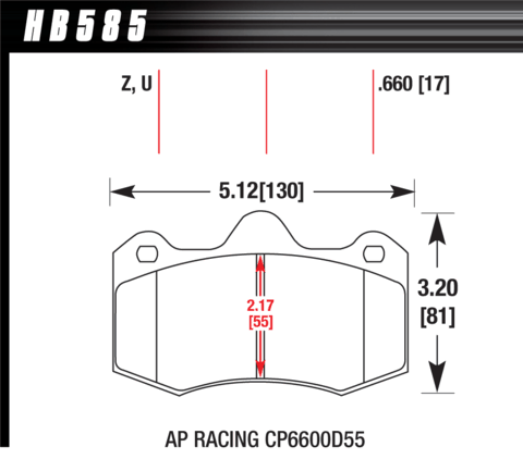 Hawk Brake Pad - DTC-70 (17 mm) - HB585U.660
