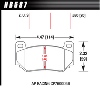 Hawk Brake Pad - DTC-70 (16 mm) - HB587U.630