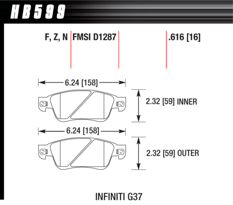 Hawk Brake Pad - Performance Ceramic - HB599Z.616