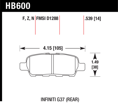 Hawk Brake Pad - HPS - HB600F.539
