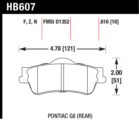 Hawk Brake Pad - HPS - HB607F.616