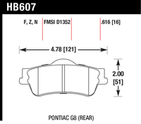Hawk Brake Pad - HPS - HB607F.616