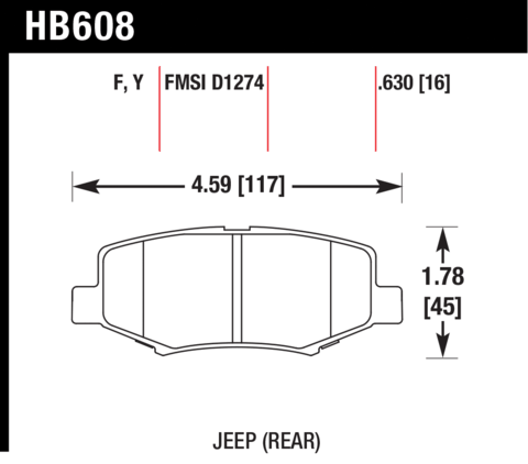 Hawk Brake Pad - HPS 5.0 - HB608B.630