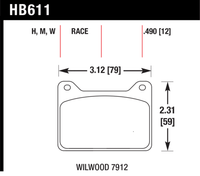 Brake Pad - DTC-30 (12 mm) - HB611W.490