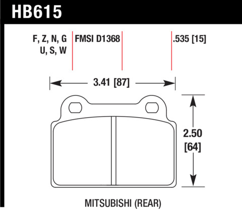 Hawk Brake Pad - HP Plus - HB615N.535