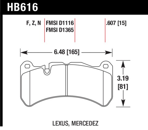 Hawk Brake Pad - HPS - HB616F.607