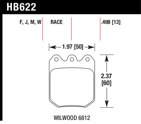 Hawk Brake Pad - DTC-60 - HB622G.490
