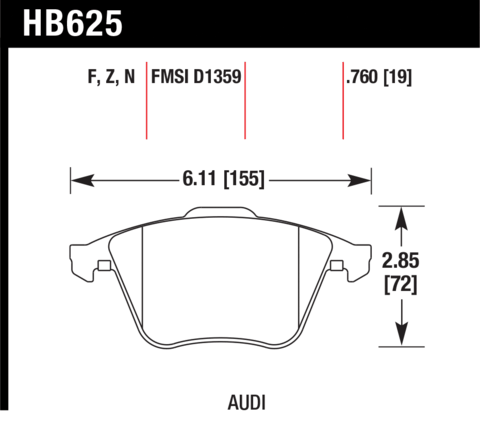Hawk Brake Pad - Performance Ceramic - HB625Z.760