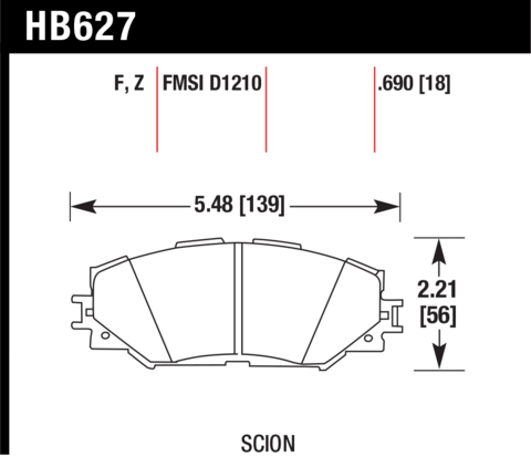Hawk Brake Pad - HPS - HB627F.690