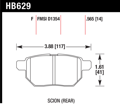Hawk Brake Pad - HPS - HB629F.565