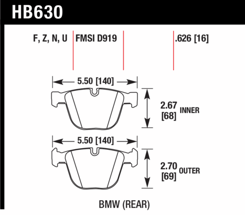 Brake Pad - DTC-30  - HB630W.626
