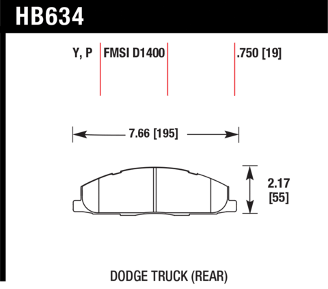 Hawk Brake Pad - Super Duty - HB634P.750