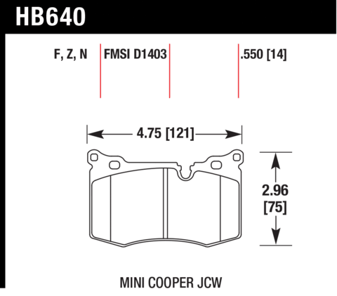 Hawk Brake Pad - DTC-60 - HB640G.550