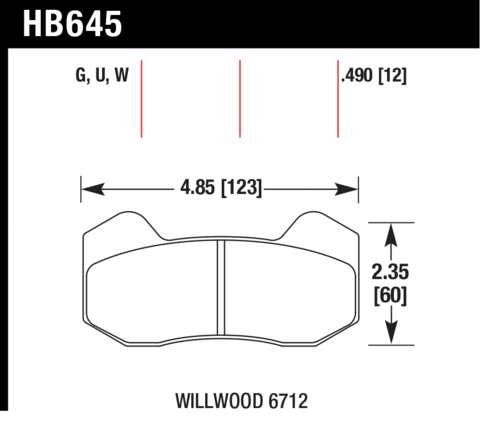 Hawk Brake Pad - DTC-50 - HB645V.490