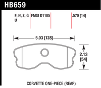 Hawk Brake Pad - DTC-60 (14 mm) - HB659G.570