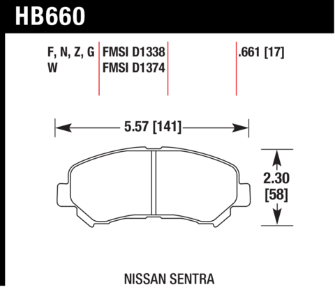 Hawk Brake Pad - HPS - HB660F.661