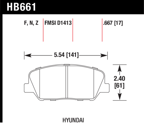 Hawk Brake Pad - HP Plus - HB661N.667