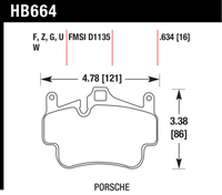 Hawk Brake Pad - DTC-60 (16 mm) - HB664G.634