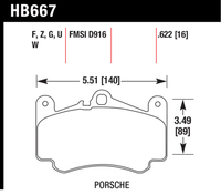 Hawk Brake Pad - DTC-70 (16 mm)  - HB667U.622