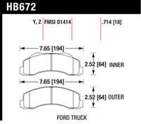 Hawk Brake Pad - LTS - HB672Y.714