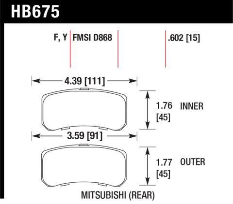 Hawk Brake Pad - LTS - HB675Y.602