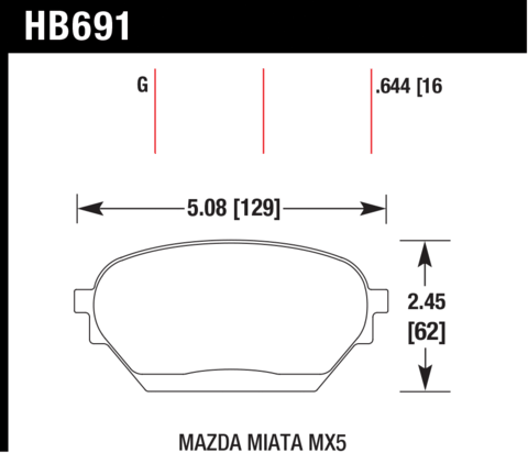 Hawk Brake Pad - DTC-60 (16 mm) - HB691G.644