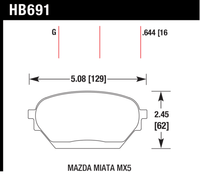 Hawk Brake Pad - DTC-60 (16 mm) - HB691G.644