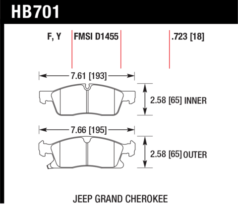 Hawk Brake Pad - HPS - HB701F.723