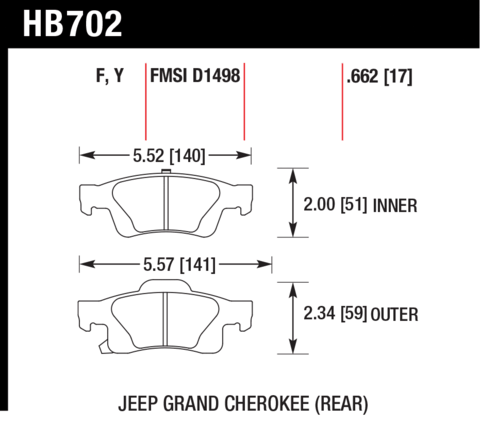 Hawk Brake Pad - HPS - HB702F.662