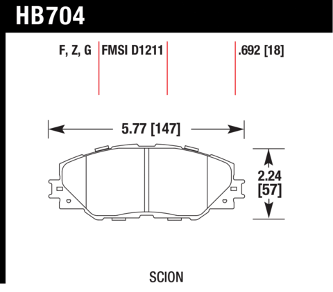 Hawk Brake Pad - HPS - HB704F.692