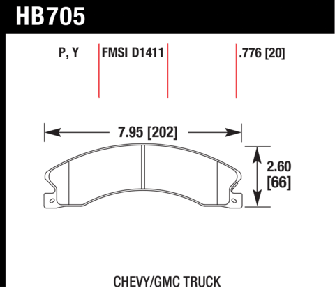 Hawk Brake Pad - LTS - HB705Y.776