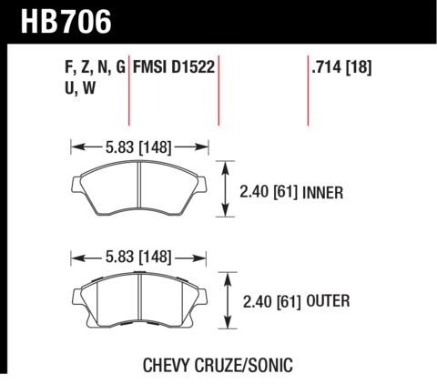 Hawk Brake Pad - HP Plus - HB706N.714