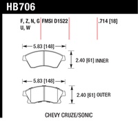 Hawk Brake Pad - HP Plus - HB706N.714