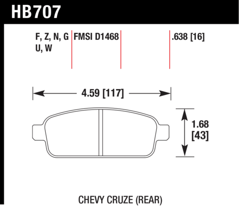 Hawk Brake Pad - HPS - HB707F.638