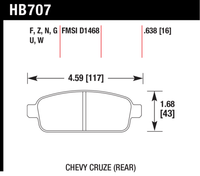 Hawk Brake Pad - HPS - HB707F.638