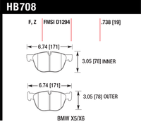 Hawk Brake Pad - HPS - HB708F.738