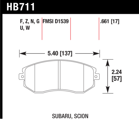 Hawk Brake Pad - HPS 5.0 - HB711B.661