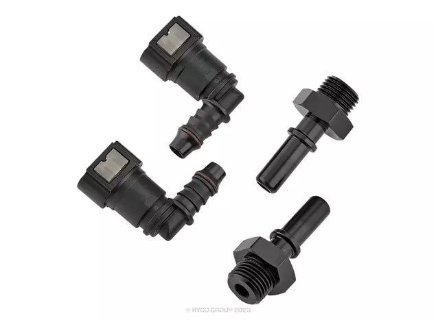 Fuel Water Separator, Accessory 9.89 Quick Connector Set - M16 Twin Pack - Can be used with any Catch Can - RFA233