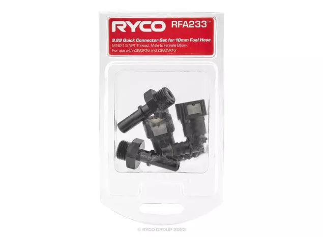 Fuel Water Separator, Accessory 9.89 Quick Connector Set - M16 Twin Pack - Can be used with any Catch Can - RFA233