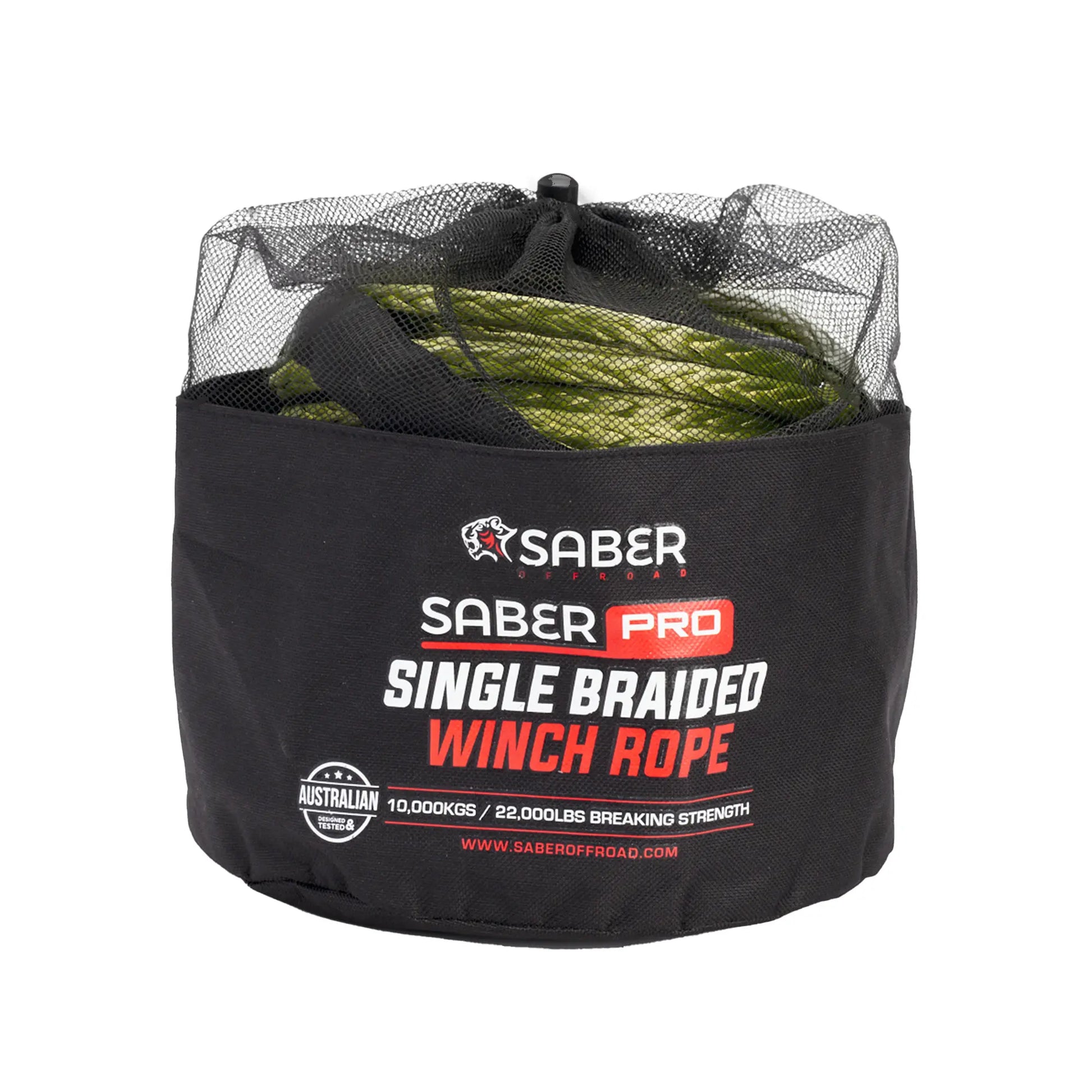 SaberPro® Single Braided Winch Rope – 9,500KG – 30M - SBR-30WR-G